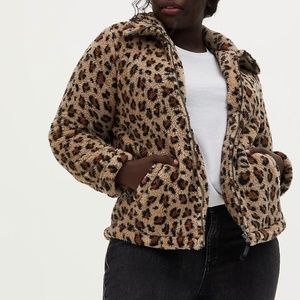 Torrid Leopard Faux Fur Zip Jacket 1X